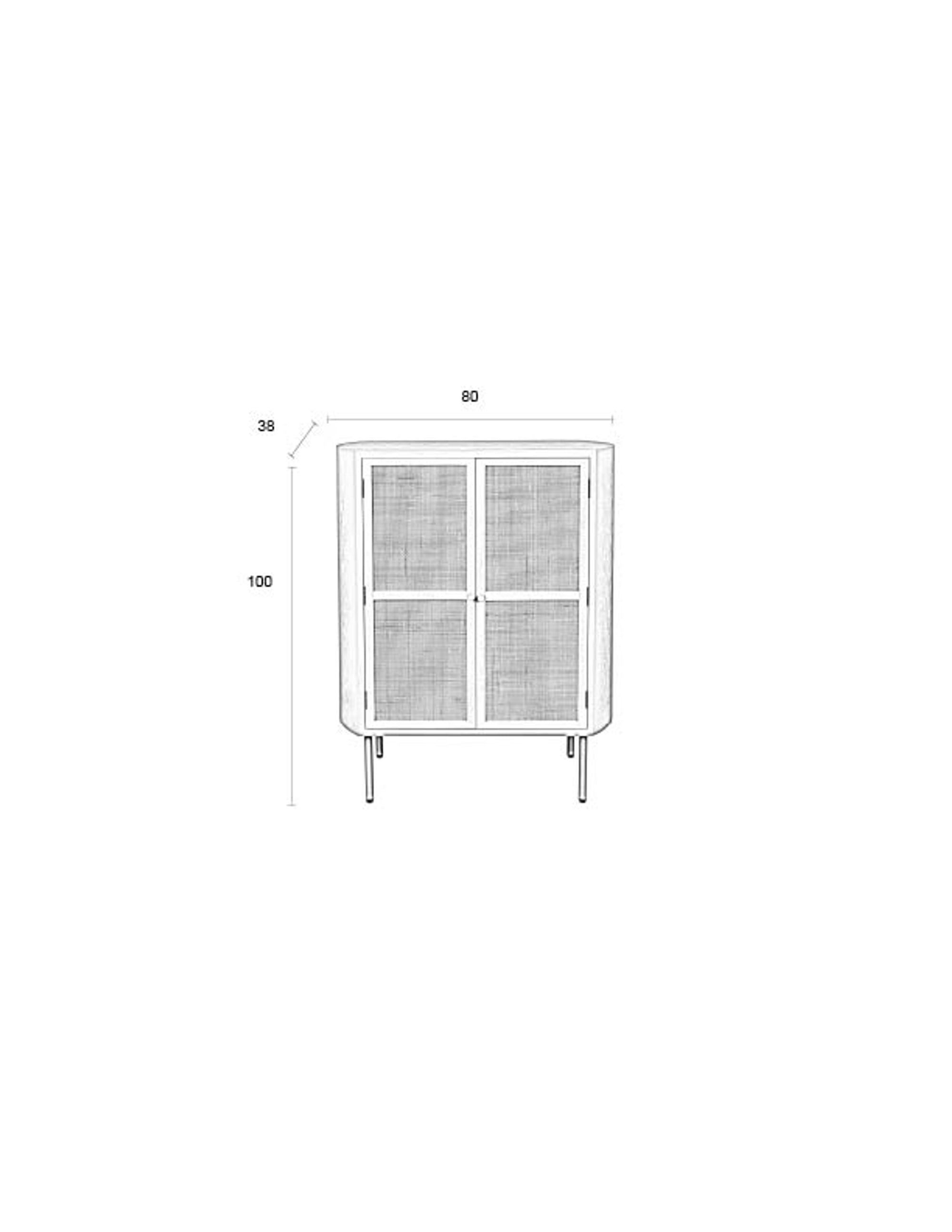Amaya Beige Wood & Natural Rattan Cabinet